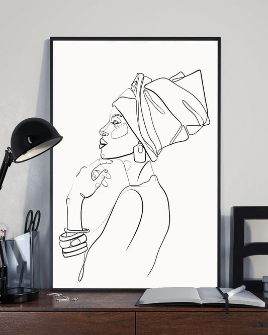 African - Black Art - Black Woman Art 4 Vertical Canvas And Poster | Wall Decor Visual Art