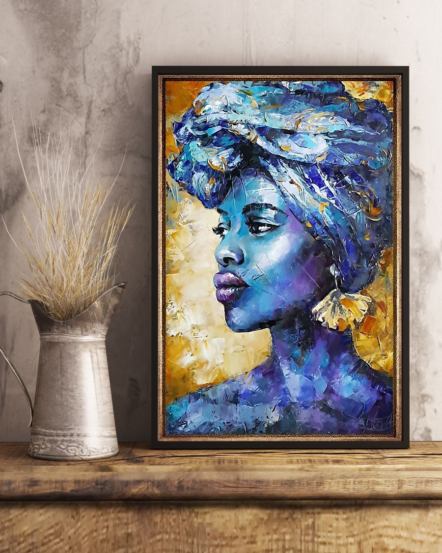 African - Black Art - Beautiful Black Woman 2 Vertical Canvas And Poster | Wall Decor Visual Art