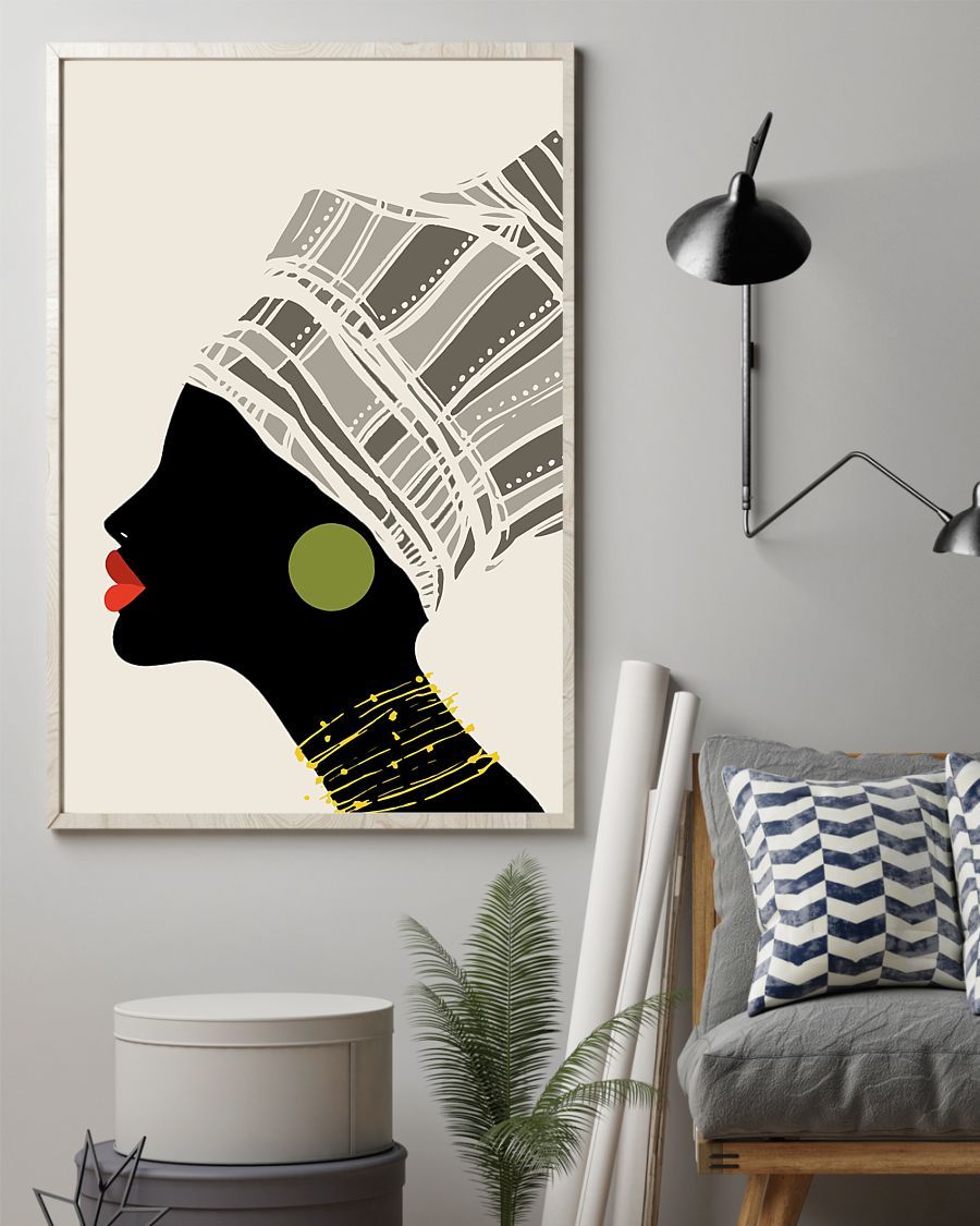African - Black Art - Black Woman Portrait 5 Vertical Canvas And Poster | Wall Decor