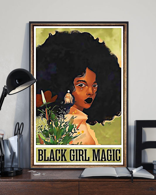 African - Black Art - Black Girl Magic Vertical Canvas And Poster | Wall Decor Visual Art