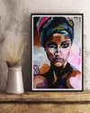 African - Black Art - Beautiful Black Woman Poster 3 Vertical Canvas And Poster | Wall Decor