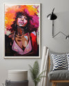 African - Black Art - Beautiful Black Woman 4 Vertical Canvas And Poster | Wall Decor