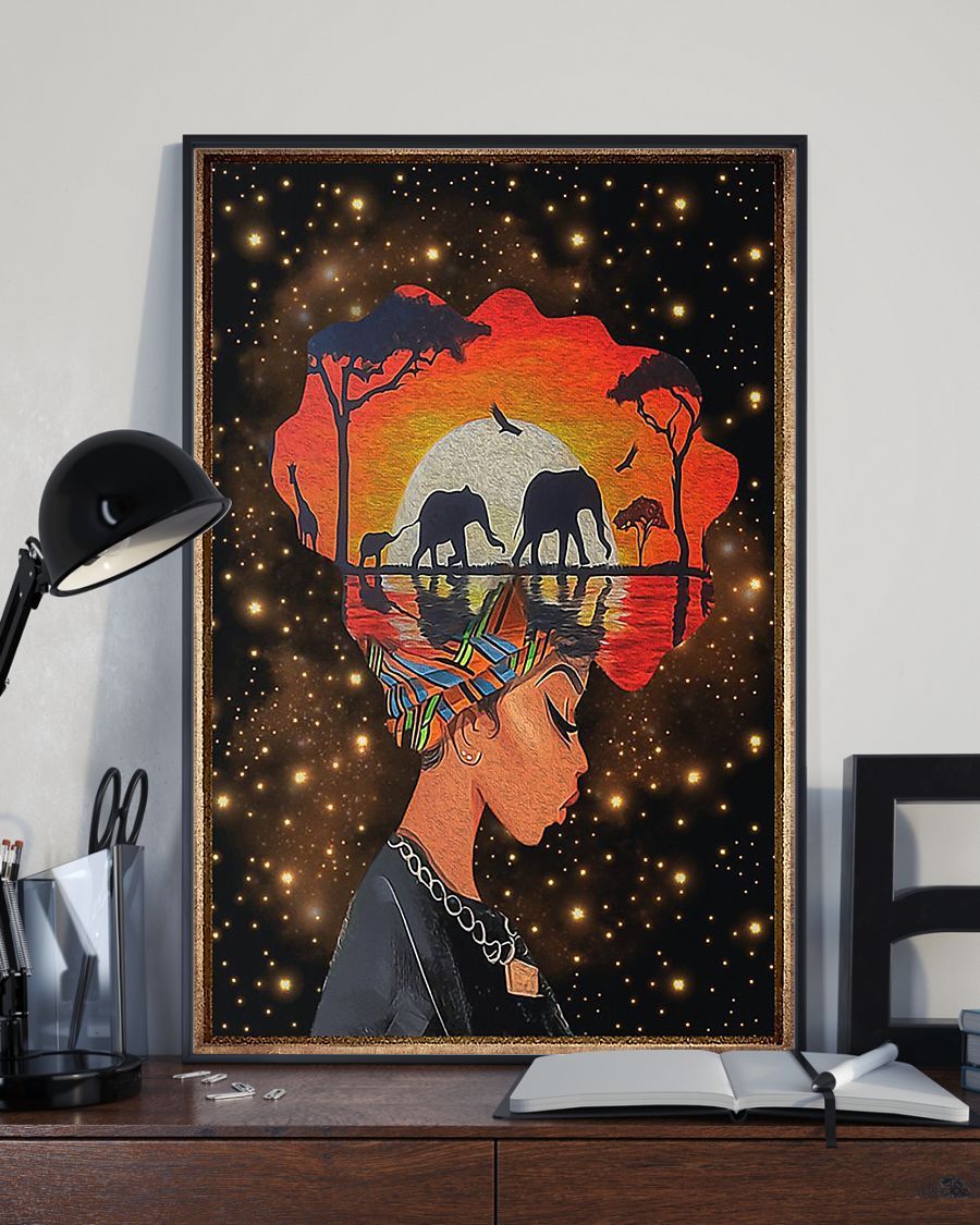 African - Black Art - Black Girl And Root Vertical Canvas And Poster | Wall Decor Visual Art