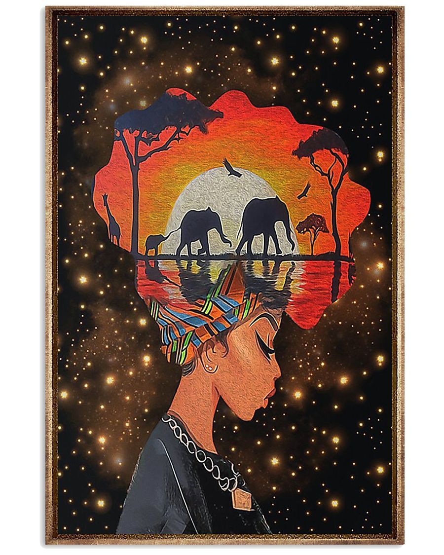 African - Black Art - Black Girl And Root Vertical Canvas And Poster | Wall Decor