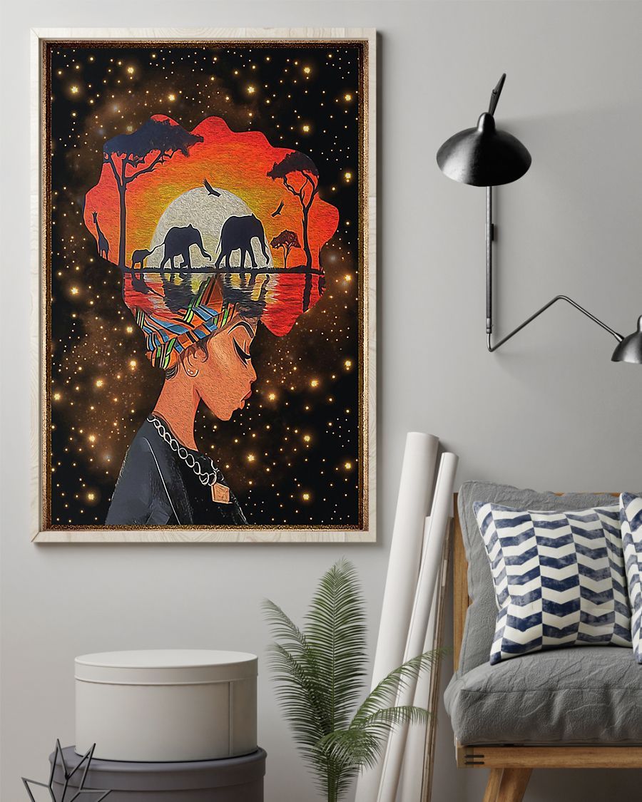 African - Black Art - Black Girl And Root Vertical Canvas And Poster | Wall Decor