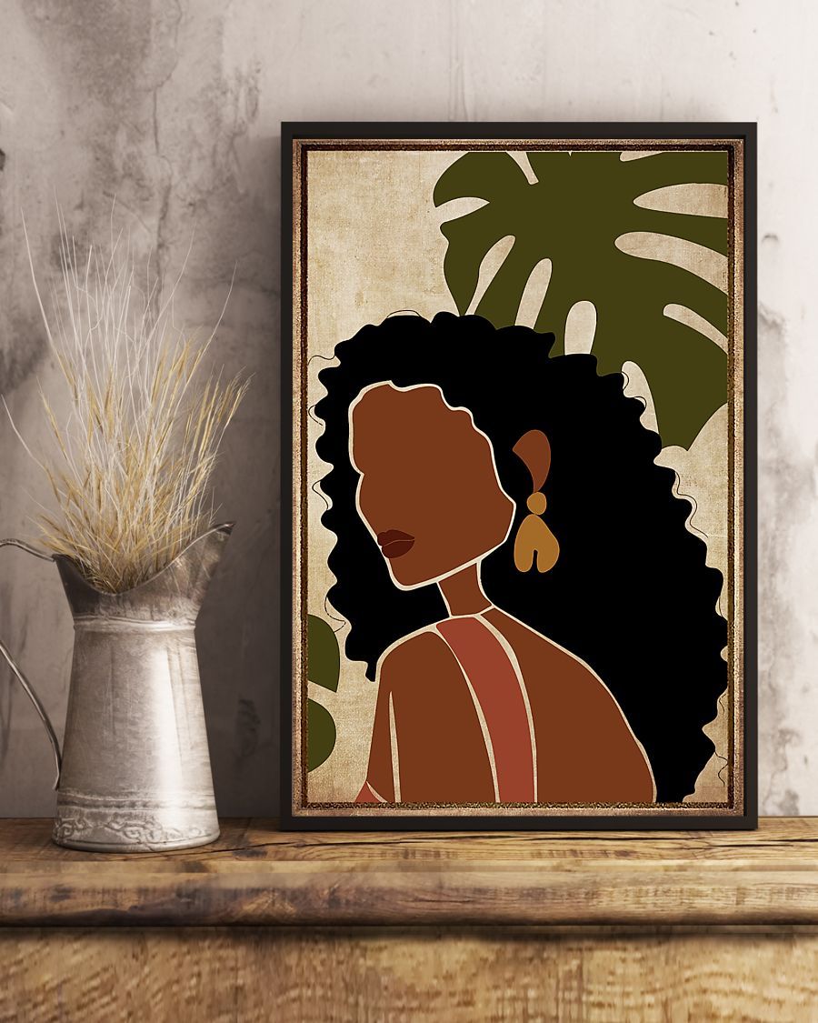 African - Black Art - Black Girl Portrait Poster Vertical Canvas And Poster | Wall Decor