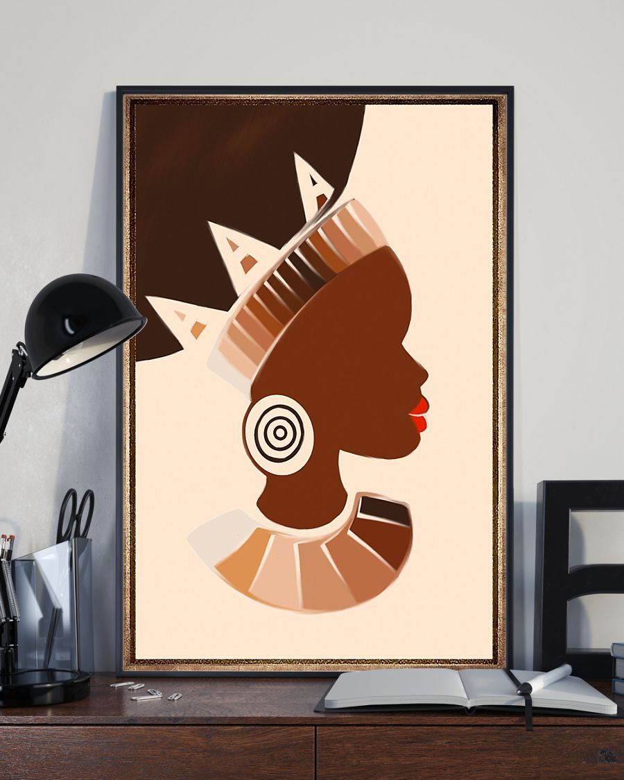 African - Black Art - Black Woman Portrait 3 Vertical Canvas And Poster | Wall Decor Visual Art