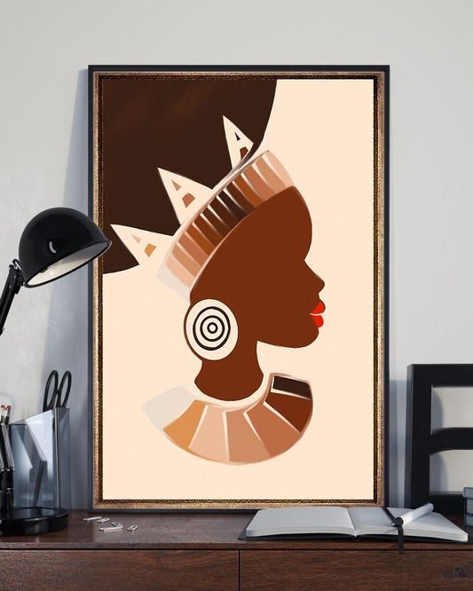 African - Black Art - Black Woman Portrait 3 Vertical Canvas And Poster | Wall Decor Visual Art