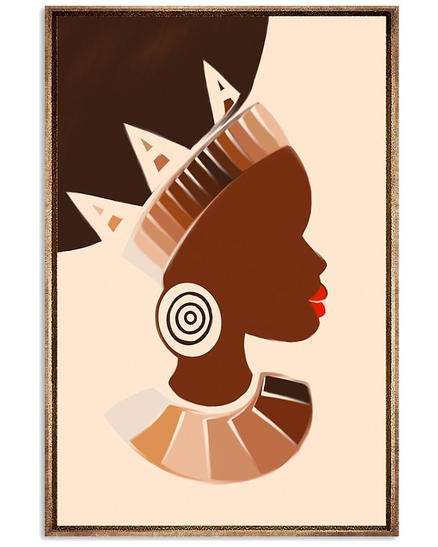 African - Black Art - Black Woman Portrait 3 Vertical Canvas And Poster | Wall Decor