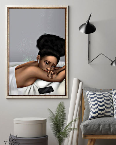 African - Black Art - Crying Black Girl Vertical Canvas And Poster | Wall Decor