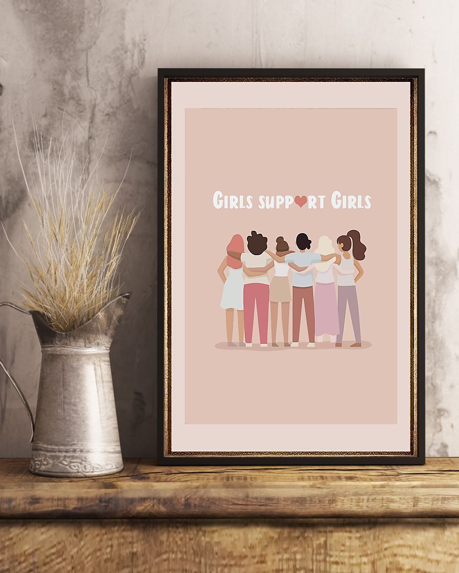 African - Black Art - Girls Support Girls Vertical Canvas And Poster | Wall Decor