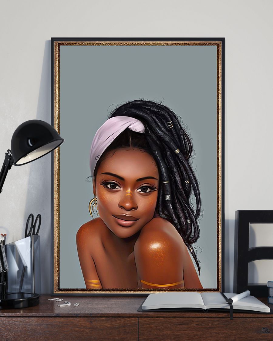 African - Black Art - Black Girl Portrait Vertical Canvas And Poster | Wall Decor Visual Art