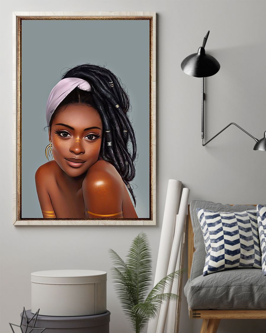 African - Black Art - Black Girl Portrait Vertical Canvas And Poster | Wall Decor