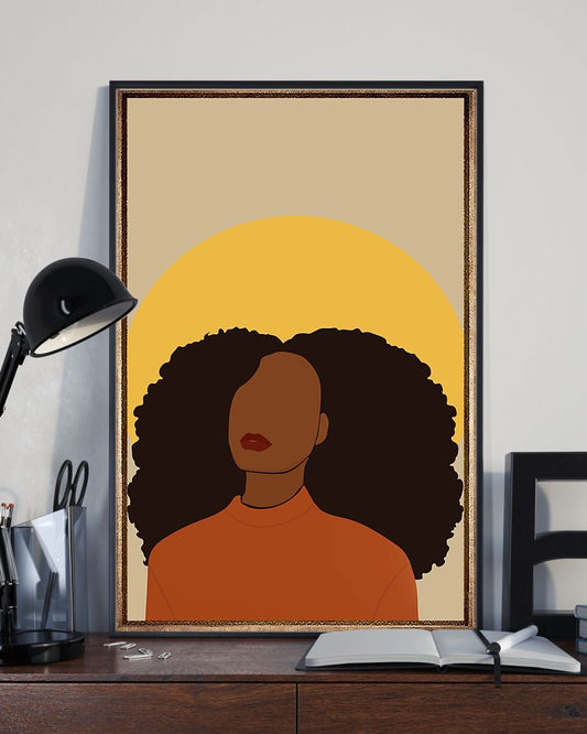 African - Black Art - Sunny Black Girl Vertical Canvas And Poster | Wall Decor Visual Art