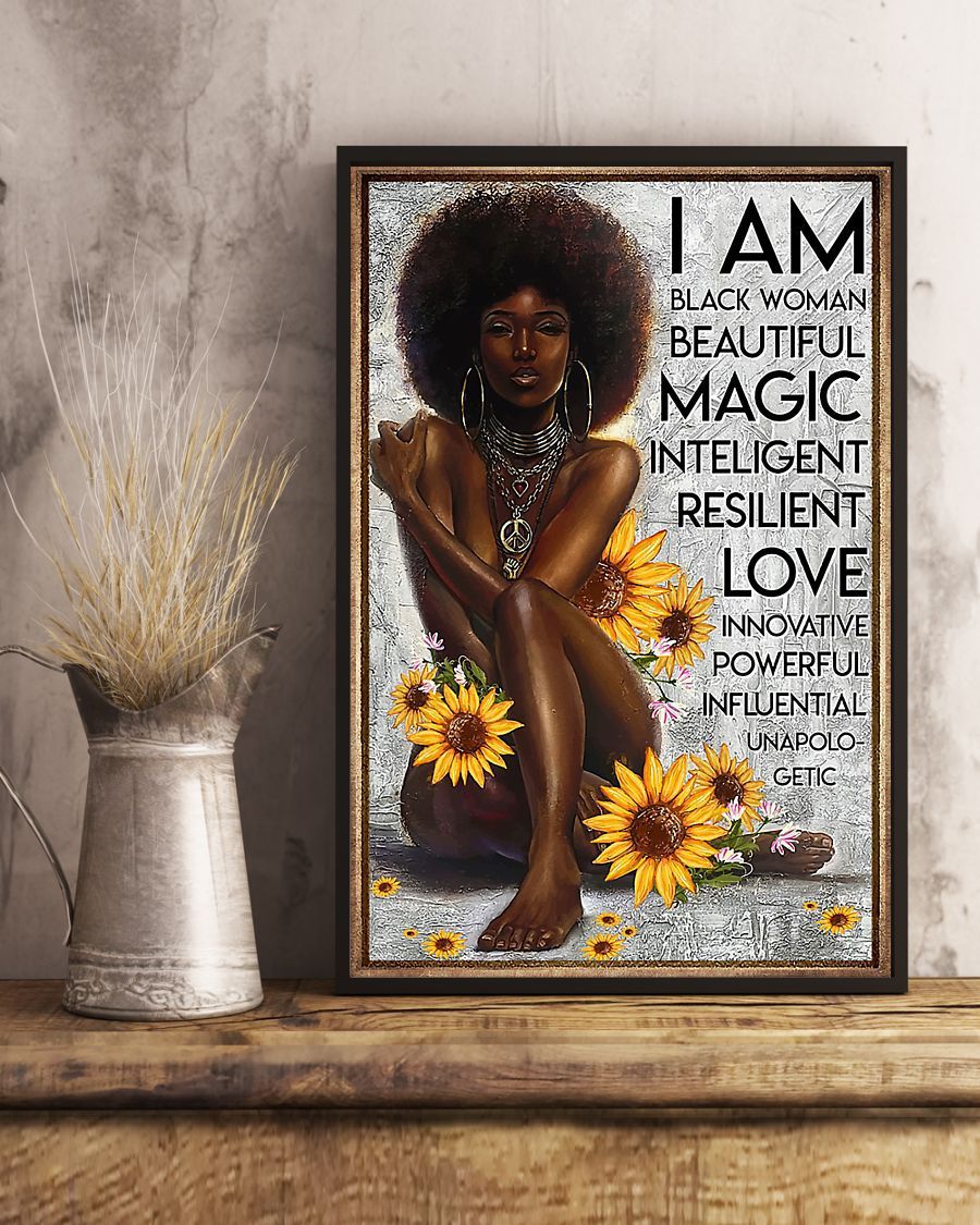 African - Black Art - Beautiful Black Woman Vertical Canvas And Poster | Wall Decor