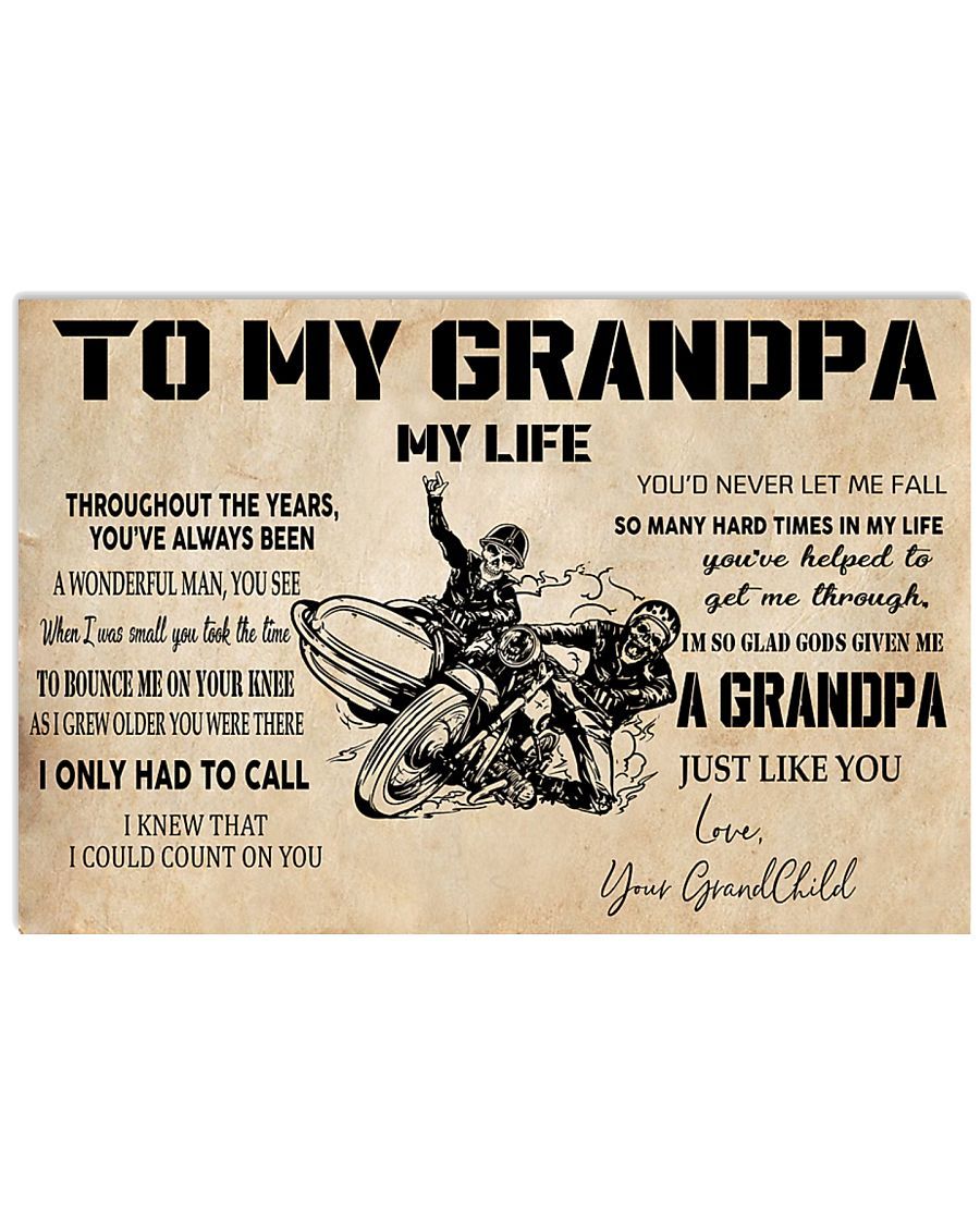 Biker Art, To My Grandpa Can-Am Motorcycles Horizontal Canvas And Poster - Gift For Grandpa | Wall Decor