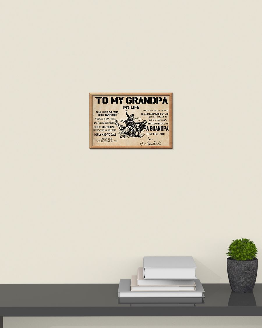 Biker Art, To My Grandpa Can-Am Motorcycles Horizontal Canvas And Poster - Gift For Grandpa | Wall Decor