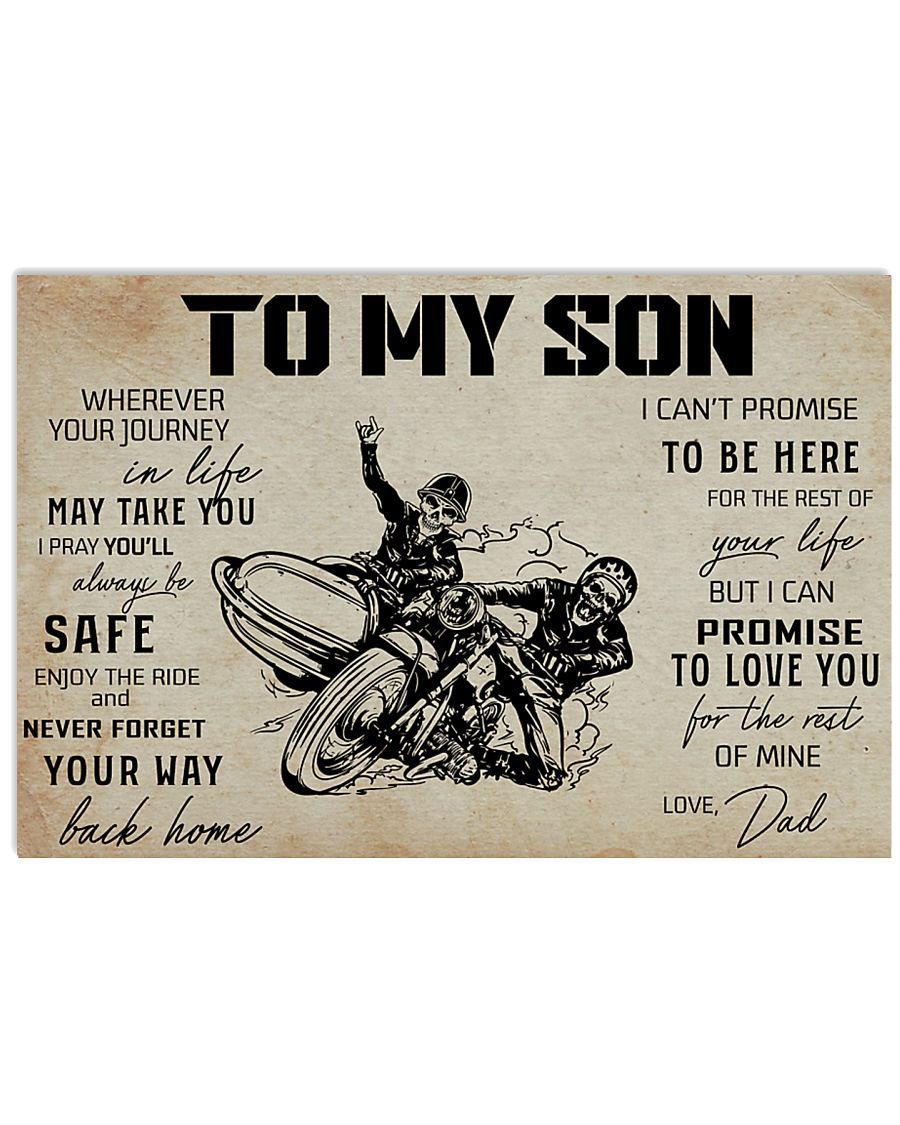 Biker Art, To My Son Side Car Motorcycles Horizontal Canvas And Poster | Wall Decor