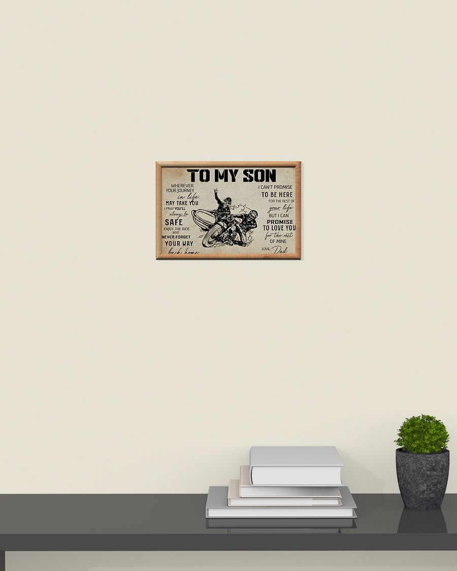 Biker Art, To My Son Side Car Motorcycles Horizontal Canvas And Poster | Wall Decor