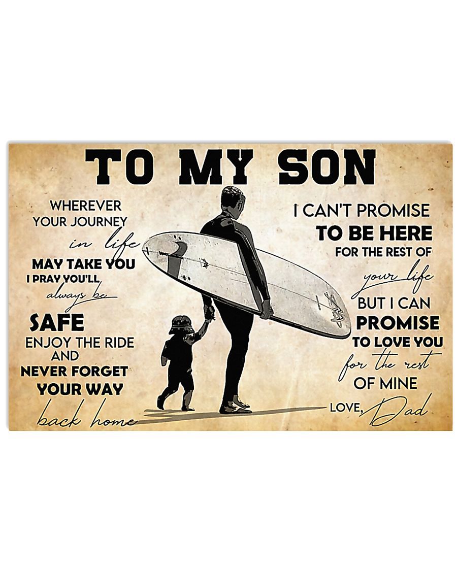 Surfing To My Son Horizontal Canvas And Poster | Wall Decor