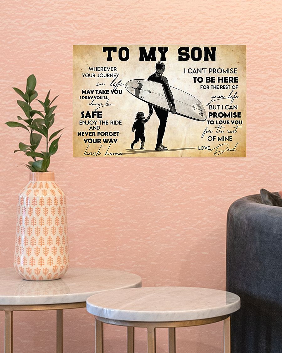 Surfing To My Son Horizontal Canvas And Poster | Wall Decor