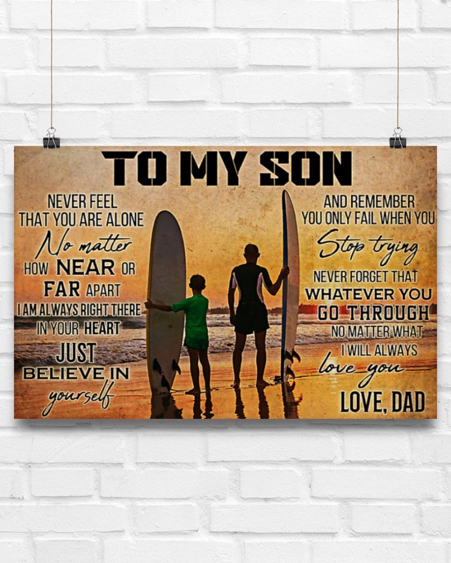 Surfing - To My Son Horizontal Canvas And Poster | Wall Decor