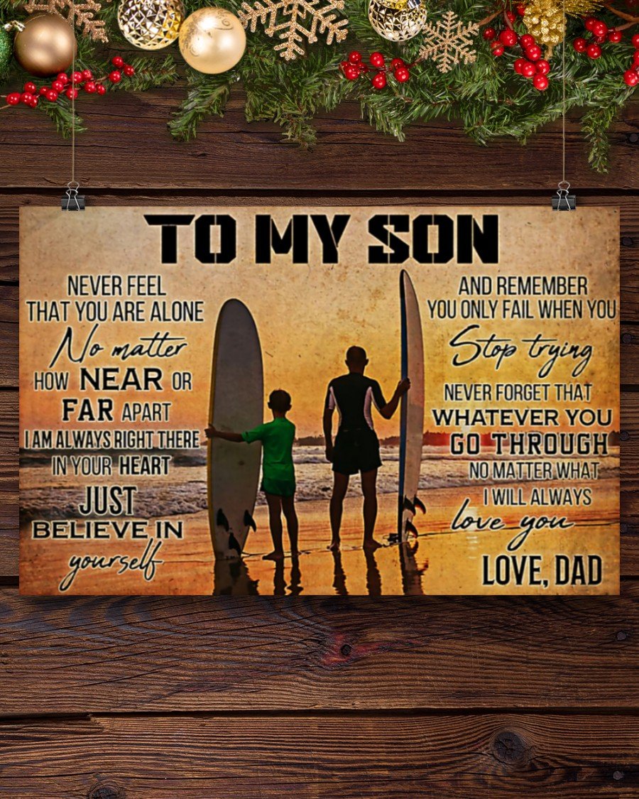 Surfing - To My Son Horizontal Canvas And Poster | Wall Decor