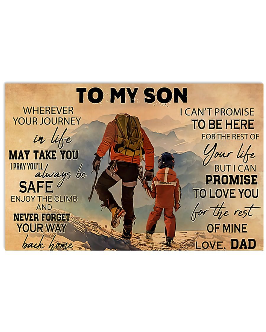Hiking - To My Son Horizontal Canvas And Poster | Wall Decor