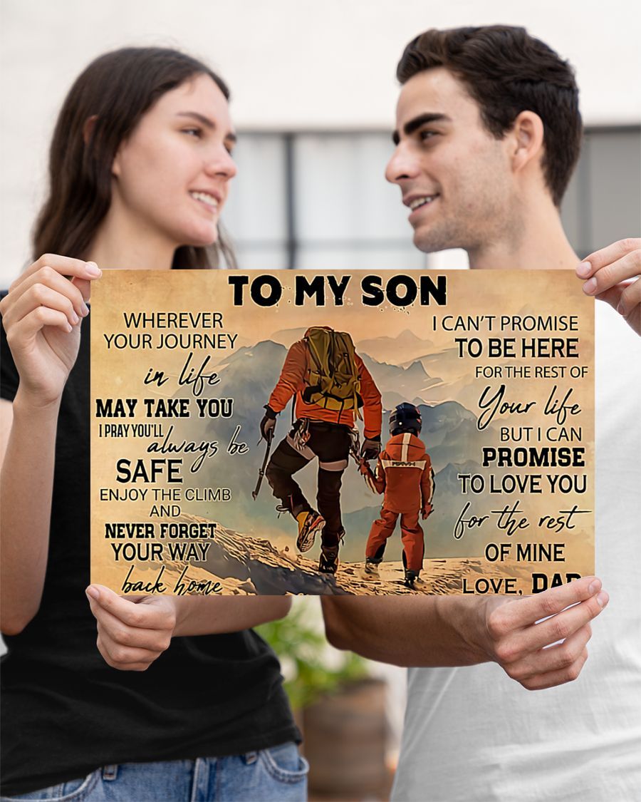 Hiking - To My Son Horizontal Canvas And Poster | Wall Decor