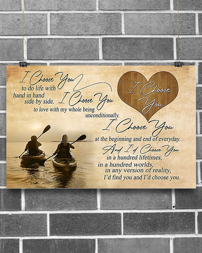 Kayaking I Choose You Horizontal Canvas And Poster | Wall Decor Visual Art