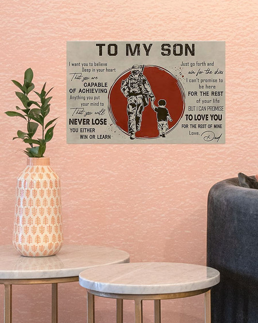 Professions Poster - Veteran - To My Son Horizontal Canvas And Poster | Wall Decor Visual Art