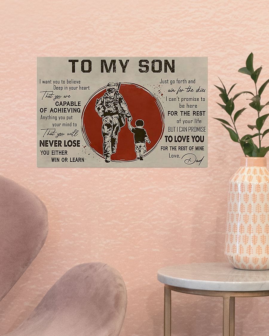 Professions Poster - Veteran - To My Son Horizontal Canvas And Poster | Wall Decor