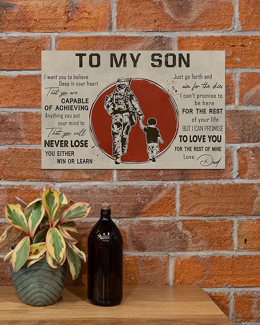 Professions Poster - Veteran - To My Son Horizontal Canvas And Poster | Wall Decor