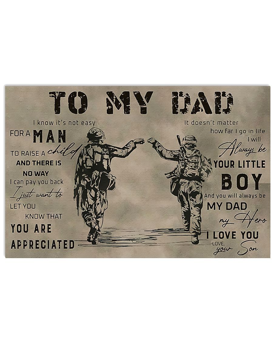 Professions Poster - Veteran To My Dad Horizontal Canvas And Poster | Wall Decor