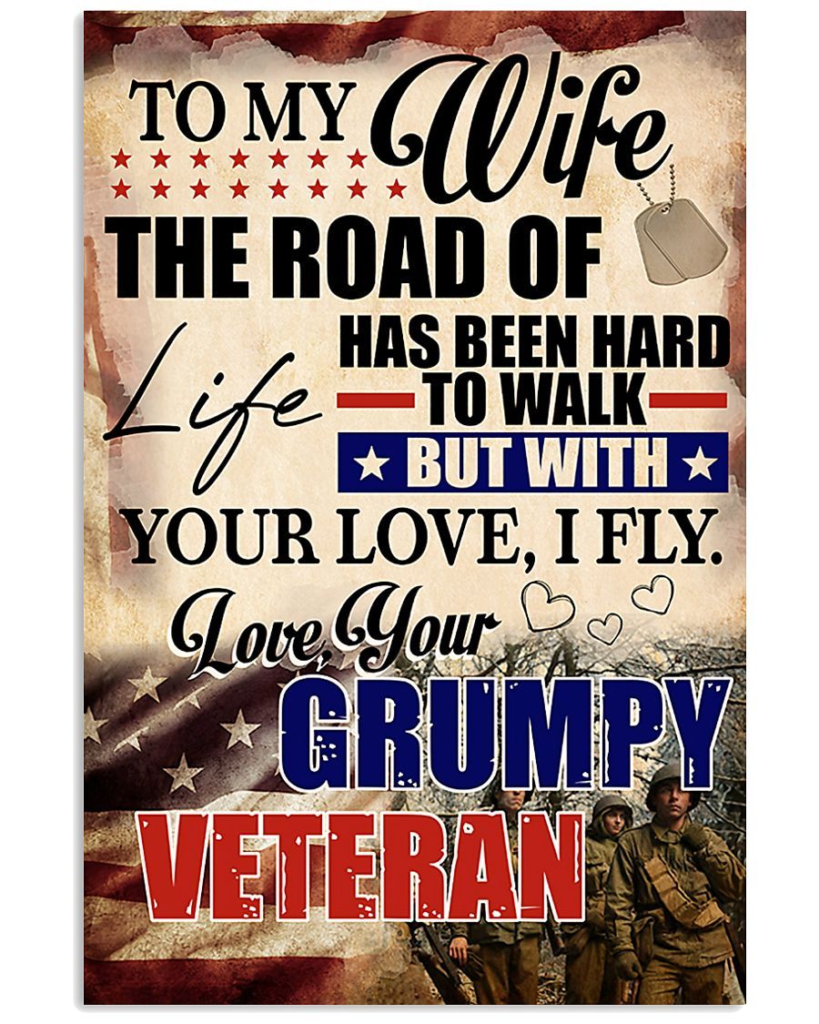 Professions Poster - Veteran - To My Wife Vertical Canvas And Poster | Wall Decor