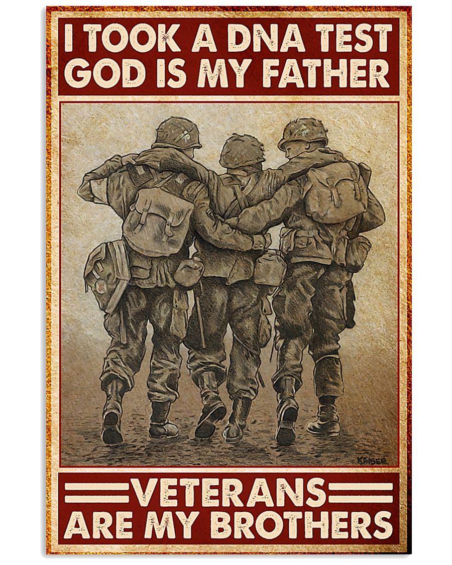 Professions Poster - God Is My Father Veterans Are My Brothers Vertical Canvas And Poster | Wall Decor