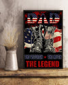 Professions Poster - Dad The Veteran The Myth The Legend Portrait Poster & Canvas Gift For People Wall Decor Wall Art