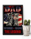 Professions Poster - Dad The Veteran The Myth The Legend Portrait Poster & Canvas Gift For People Wall Decor Wall Art