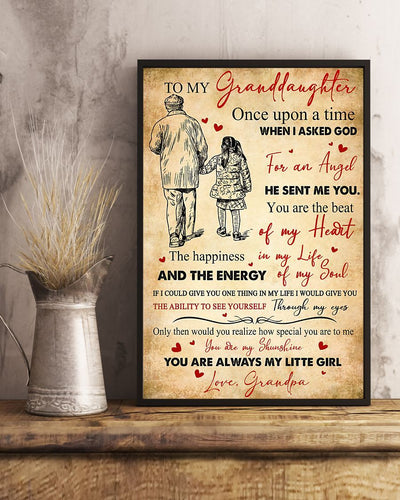Gift For Granddaughter - From Love Grandpa Vertical Canvas And Poster | Wall Decor Visual Art