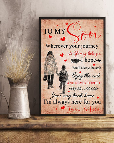 Gift For Son - From Love Your Mom Vertical Canvas And Poster | Wall Decor Visual Art