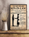 To My Dear Son In Law With My Gorgeous Daughter Vertical Canvas And Poster | Wall Decor Visual Art