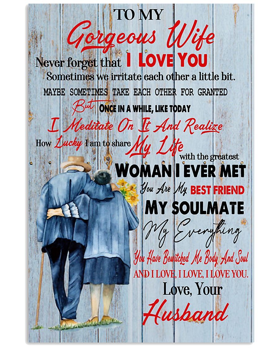 To My Gorgeous Wife - Love Your Husband Vertical Canvas And Poster -  Valentine Gift | Wall Decor Visual Art - MostSuit