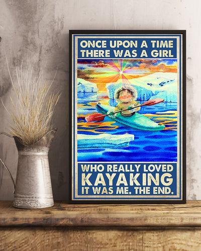 Kayaking A Girl Who Really Loved Kayaking Vertical Canvas And Poster | Wall Decor