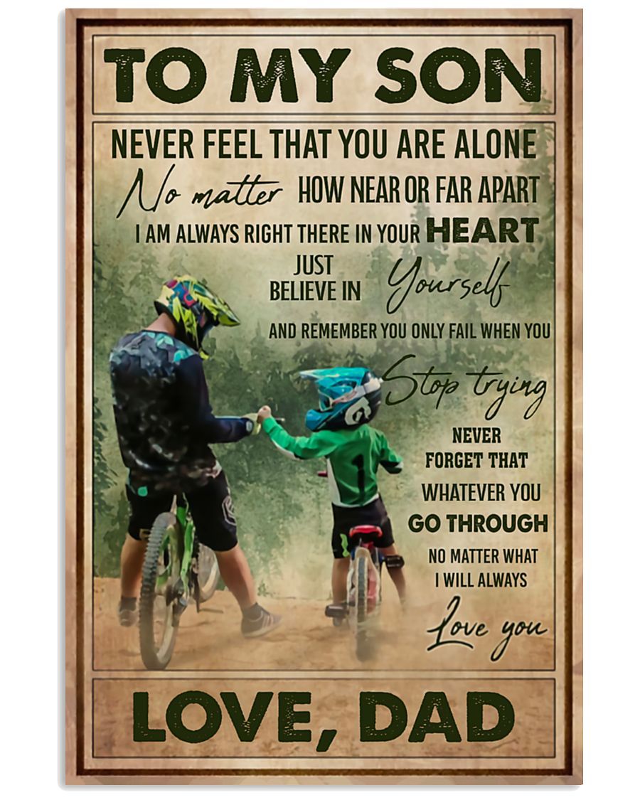 Cycling To My Son Vertical Canvas And Poster | Wall Decor