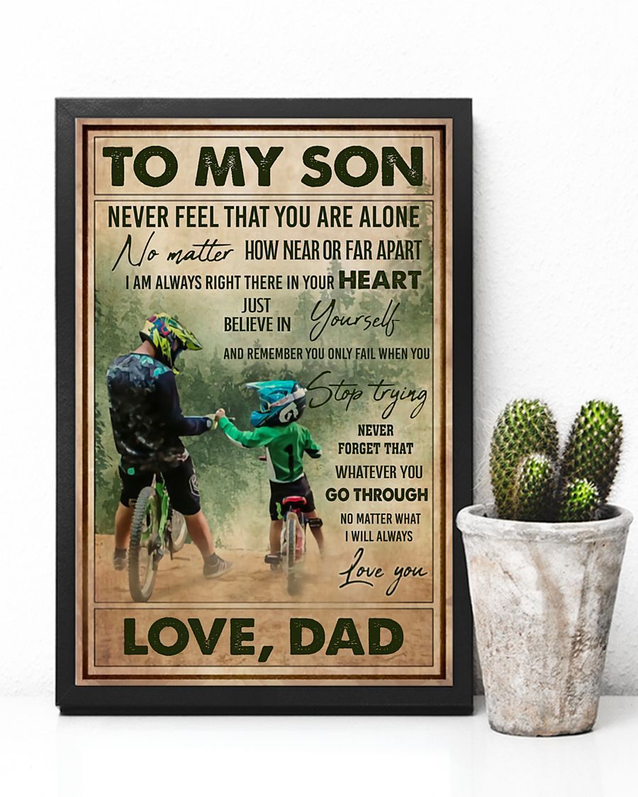 Cycling To My Son Vertical Canvas And Poster | Wall Decor