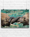 Elephant - Together We Built A Life We Loved Horizontal Canvas And Poster | Wall Decor