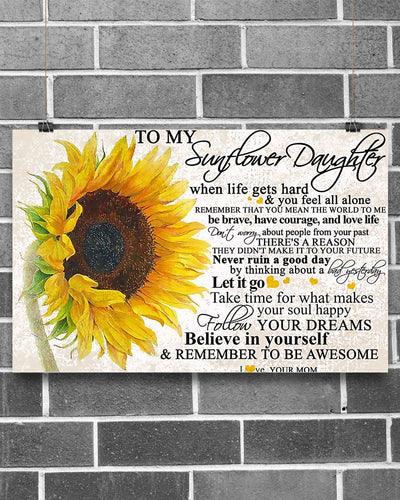 Sunflower To My Sunflower Daughter Horizontal Canvas And Poster | Wall Decor Visual Art