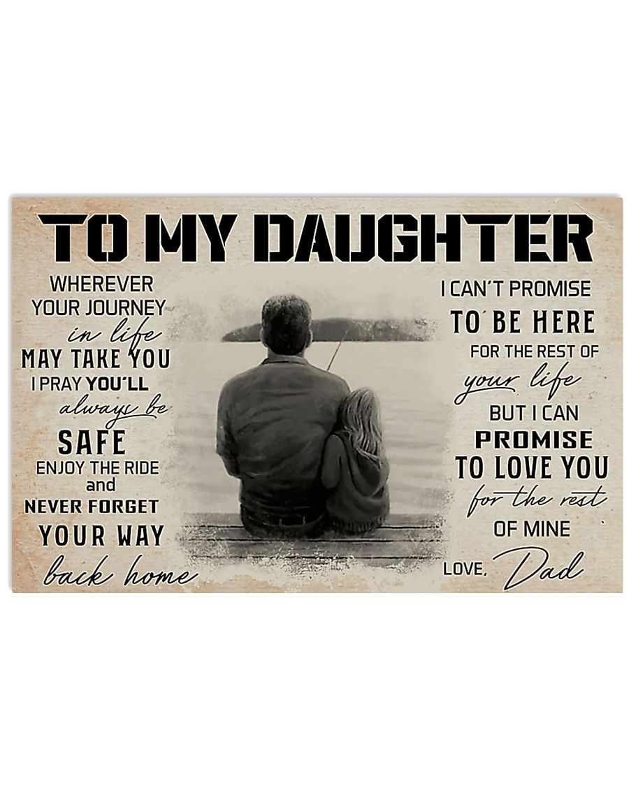 Fishing - To My Daughter Horizontal Canvas And Poster | Wall Decor