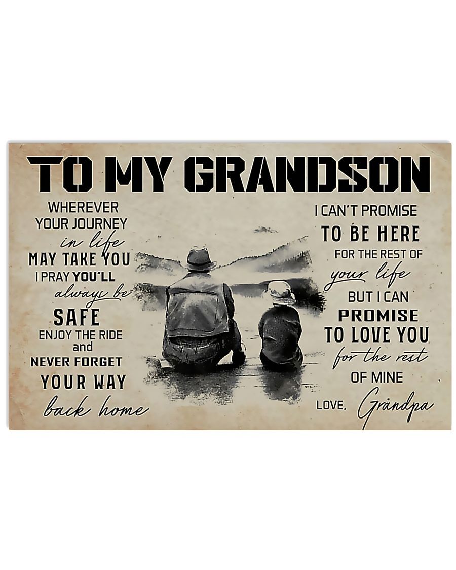 Fishing - To My Grandson Horizontal Canvas And Poster | Wall Decor
