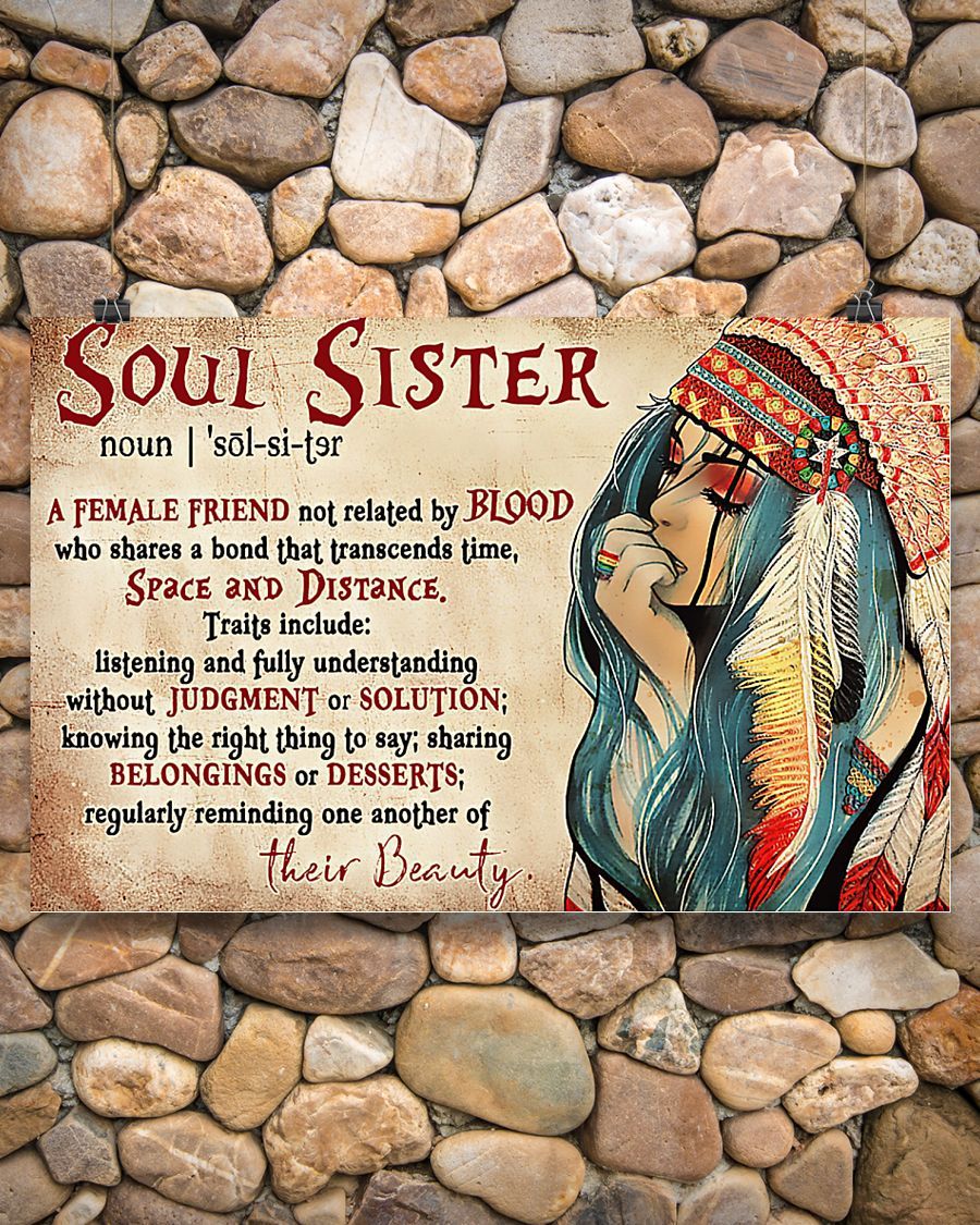 Native American Soul Sister Horizontal Canvas And Poster | Wall Decor